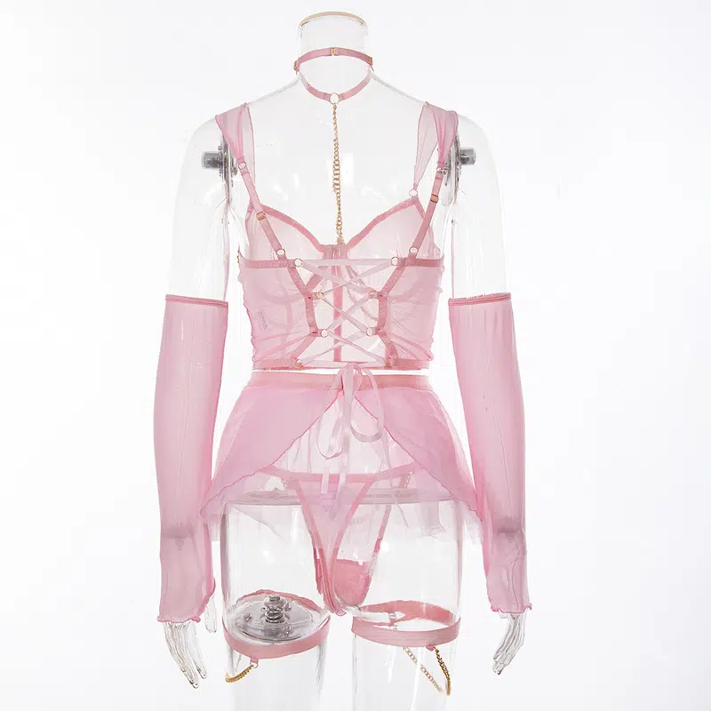 Pink Sexy Pure Desire Mädchen Unterwäsche Sexy Anzug-Rückenansicht