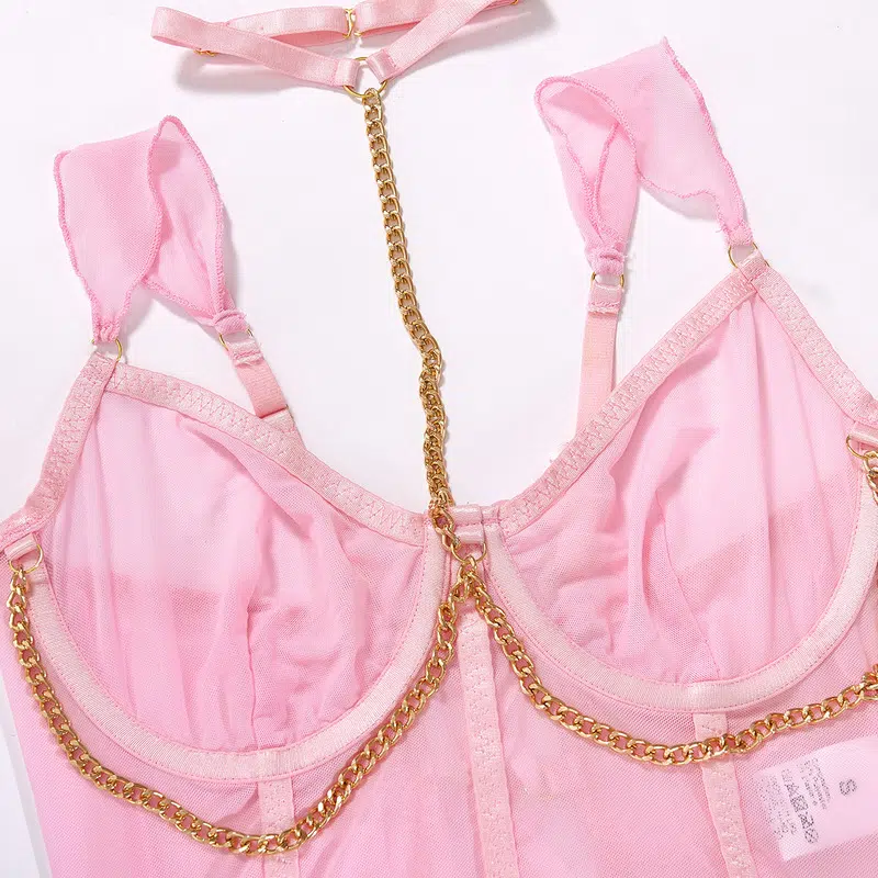 Pink Sexy Pure Desire Girls Unterwäsche Sexy Anzug-BH-Details