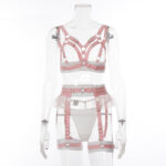 Pink Uniform Style Sød Cool Style BH & Trussesæt Set forfra