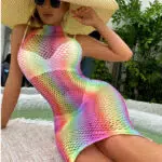 Stunner Iridescent Cutout Bodystocking Dress Show Stunner Iridescent Cutout Bodystocking Dress Show
