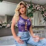 Dazzling Rhinestone-Embellished Breast Bodysuit Stocking Diaplay Dazzling Rhinestone-Embellished Breast Bodysuit Stocking Diaplay