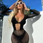 Sensuelli Cross-Strap Bodystocking mekkomallikenkä Sensuelli Cross-Strap Bodystocking mekkomallikenkä