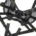 Черный комплект бюстгальтера и трусиков в сеточку с плетеным бюстгальтером-демонстрацией Черный комплект бюстгальтера и трусиков в сеточку с плетеным бюстгальтером-демонстрацией