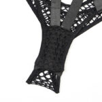 Черный комплект бюстгальтера и трусиков в сеточку с деталями трусиков с плетеной строчкой Черный комплект бюстгальтера и трусиков в сеточку с деталями трусиков с плетеной строчкой