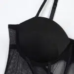 Black Midnight Temptation Mesh Bustier Set Bra Details Black Midnight Temptation Mesh Bustier Set Bra Details
