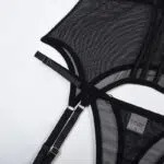Black Midnight Temptation Mesh Bustier Set Garter Details Black Midnight Temptation Mesh Bustier Set Garter Details