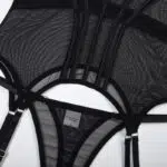 Black Midnight Temptation Mesh Bustier Set Panty Details Black Midnight Temptation Mesh Bustier Set Panty Details