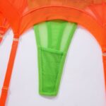 Contrasting Color Design Transparent Mesh Three-Piece Set Crotch Details Contrasting Color Design Transparent Mesh Three-Piece Set Crotch Details