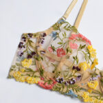 Великолепный сетчатый бюстгальтер с цветочной вышивкой Glode Детали бюстгальтера