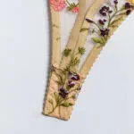 Glode Wunderschönes, mit Blumen besticktes Mesh-BH-Set mit Schrittdetails