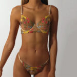 Glode Великолепный сетчатый комплект бюстгальтера с цветочной вышивкой Дисплей модели