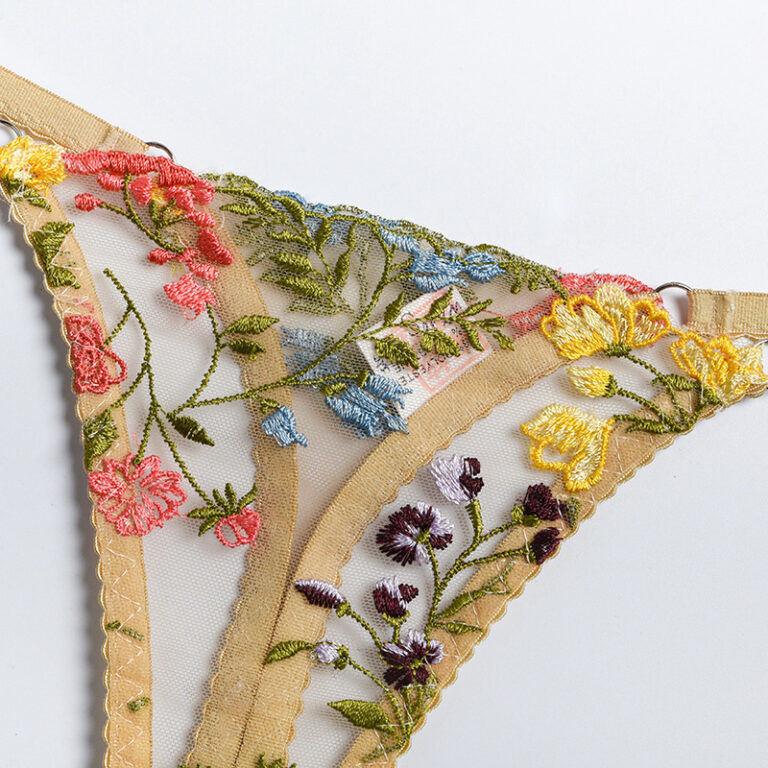 Embroidered Mesh Bra and Garter Skirt main image 0