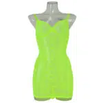 Camisón verde de malla transparente con espalda abierta Vista frontal