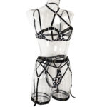 Conjunto de sujetador Leopard Exposure con cuello halter Vista lateral