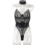 Body en filet avec ceinture ajustable et détails de chaîne en métal Vue de face