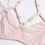 Mesh Halter Neck Bra & Panty Set with Elastic Band Bra Show