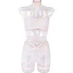 Mesh Halter Neck Bra & Panty Set with Elastic Band Front View Mesh Halter Neck Bra & Panty Set with Elastic Band Front View