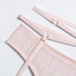 Mesh Halter Neck Bra & Panty Set with Elastic Band Waist Details