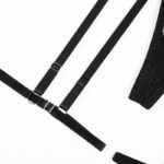 Sexig spets Transparent Cutout BH-set med strumpebandsringdetaljer'