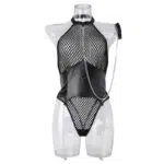 Chic kædehalshåndjern Sexet jumpsuit med åben ryg - Engros Lingeri set forfra