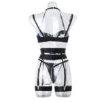 Elegant svart bh och trosor set med utskärning på bröstet - perfekt för B2B-underkläderåterförsäljare Bakifrån