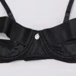 Elegant Black Bra and Panties Set with Chest Cutout - Ideal for B2B Lingerie Retailers Bra Back View