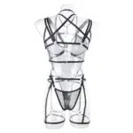 Macacão Sexy Confortável Transparente com Sutiã e Calcinha Extra Harness - Lingerie Atacado Vista Traseira