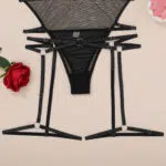 Macacão Sexy Confortável Transparente com Sutiã e Calcinha Extra Harness - Detalhes de Lingerie de Atacado