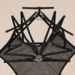 Macacão Sexy Confortável Transparente com Sutiã e Calcinha Extra Harness - Detalhes de Lingerie Harter por Atacado