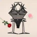 Macacão Sexy Confortável Transparente com Sutiã e Calcinha Extra Harness