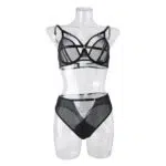 Chic Sexig Underkläder Mesh BH Set med Cross Hollow Trosa - Partihandel Underkläder Modell Framifrån Chic Sexig Underkläder Mesh BH Set med Cross Hollow Trosa - Partihandel Underkläder Modell Framifrån