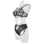 Chic Sexig Underkläder Mesh BH Set med Cross Hollow Trosa - Partihandel Underkläder Sidovy Chic Sexig Underkläder Mesh BH Set med Cross Hollow Trosa - Partihandel Underkläder Sidovy