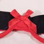 Impressionante conjunto de sutiã de Natal com laços e detalhes de laço de cinto largo Impressionante conjunto de sutiã de Natal com laços e detalhes de laço de cinto largo