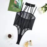 Engros Cross Straps Push-Up BH Lingeri Sæt med Metal Ringe Over View