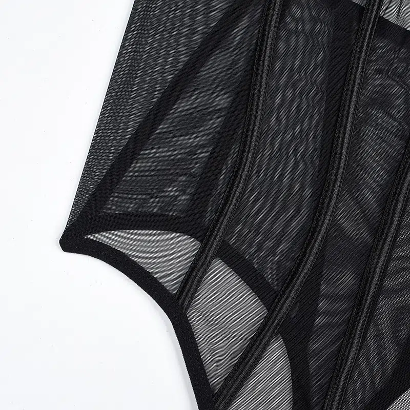 Engros Cross Straps Push-Up BH Lingeri Sæt med Metal Ringe Talje detaljer