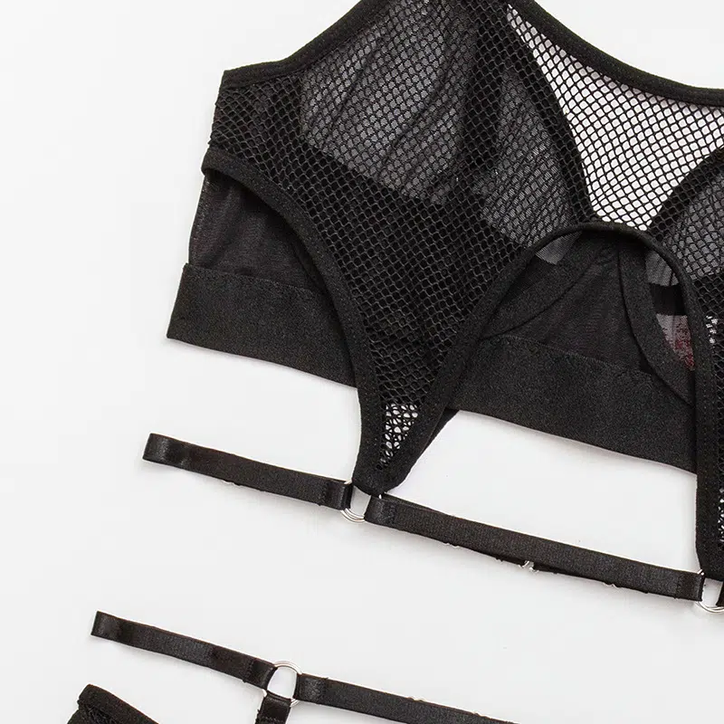Wholesale Fashionable Hollow Sexy Bra Set with Fishnet Detailing Bra Show