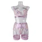 Conjunto de lencería sexy para mujer, nuevo estilo, venta al por mayor, con bordado floral, vista frontal