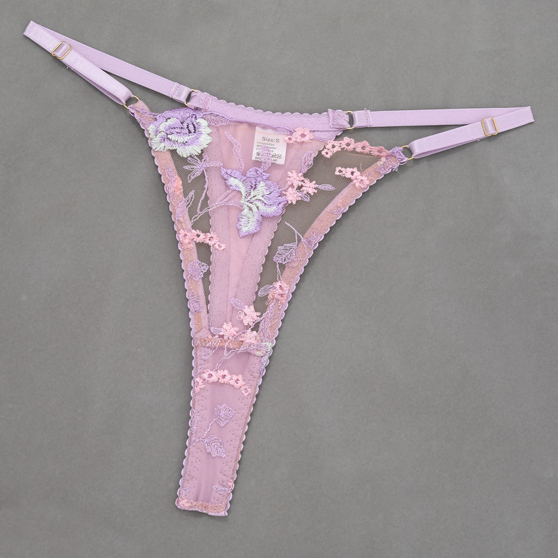 Wholesale New Style Sexy Lingerie Women's Set with Floral Embroidery Pant Show Оптовый комплект сексуального женского белья нового стиля с цветочной вышивкой на брюках