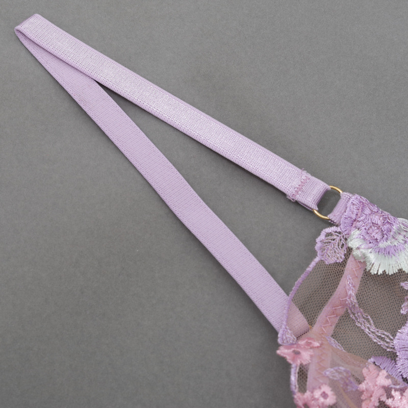 Wholesale New Style Sexy Lingerie Women's Set with Floral Embroidery Strapy etails Оптовый комплект сексуального женского белья нового стиля с цветочной вышивкой и ремешками