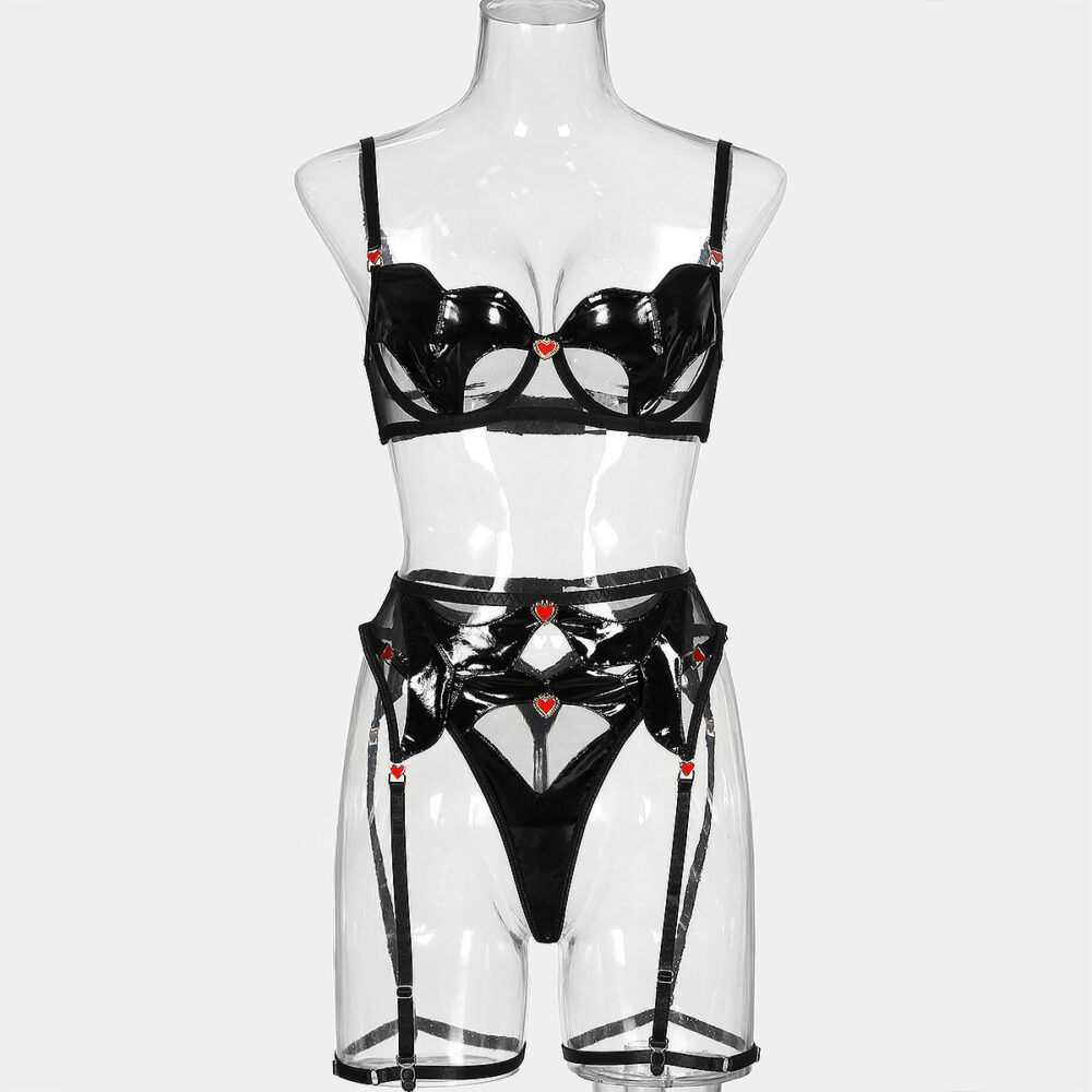 Venta al por mayor Traje sexy transparente elegante con colgante de amor Vista frontal