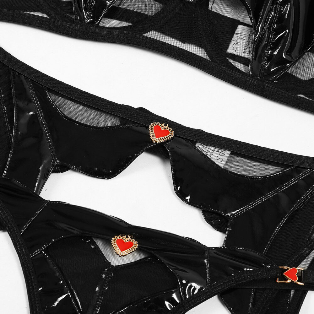 Traje sexy transparente elegante al por mayor con detalles de cintura con colgante de amor