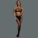 Engros Halter BH Bodystocking Sæt med Hul Honeycomb Design Model Display