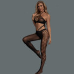 Engros Halter BH Bodystocking Sæt med hult honeycomb design sidedisplay