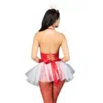 Grossist Red Nurse Cosplay Jumpsuit med fisknät