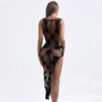 Engros Honeycomb Fishnet Kjole med høj slids tilbage Vis