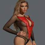Atacado Bodysuit de renda de manga comprida Meia com design em V profundo Modelo de exibição Atacado Bodysuit de renda de manga comprida Meia com design em V profundo Modelo de exibição