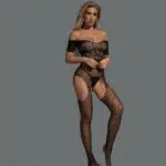 Bodystocking suspensor de um ombro por atacado com exibição de modelo jacquard