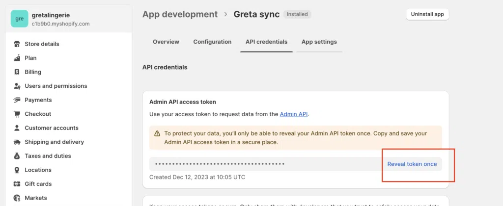 Hur använder man vårt Shopify-synkroniseringssystem? Admin API-åtkomsttoken