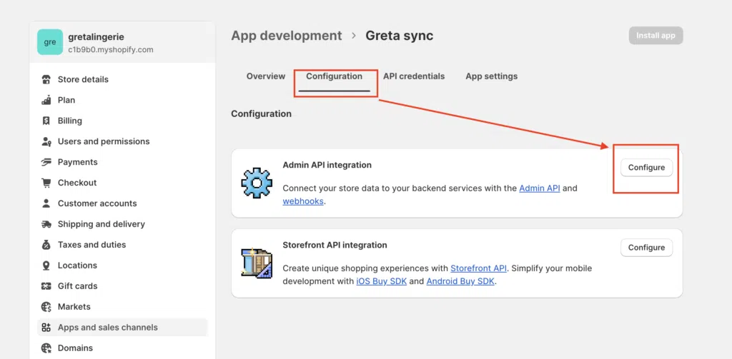 Hur använder man vårt Shopify-synkroniseringssystem? Konfigurera API