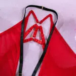 Body à col en V profond et dos dégagé en maille rouge, détails Harter, vente en gros